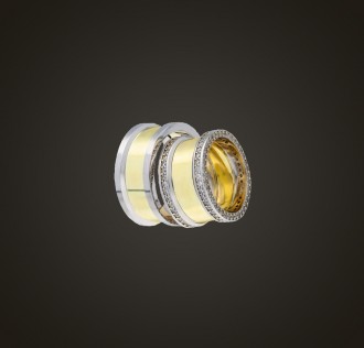 925 Ayar El İşi Altın Kaplama Gümüş Alyans Model 29 2