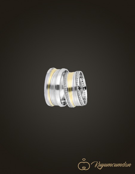 925 Ayar El İşi Altın Kaplama Gümüş Alyans Model 39