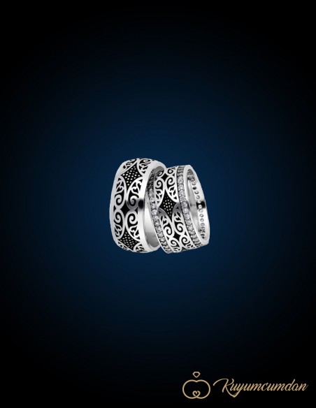 925 Ayar El İşi Gümüş Alyans Model 34