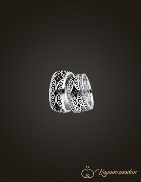 925 Ayar El İşi Gümüş Alyans Model 34