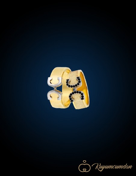 925 Ayar El İşi Altın Kaplama Gümüş Alyans Model 42