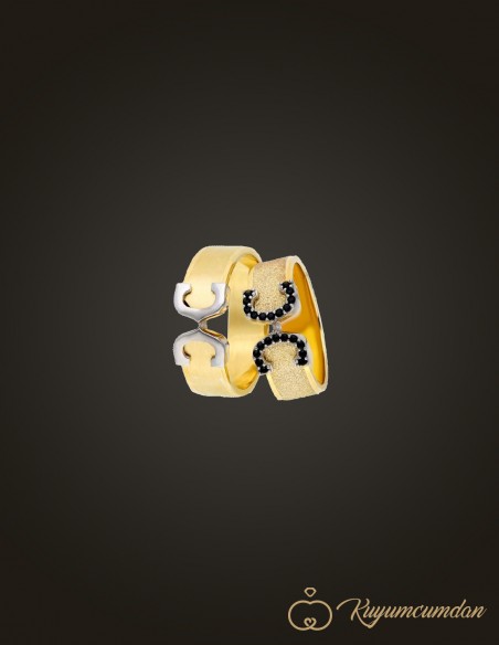 925 Ayar El İşi Altın Kaplama Gümüş Alyans Model 42