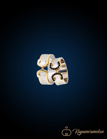 925 Ayar El İşi Altın Kaplama Gümüş Alyans Model 43