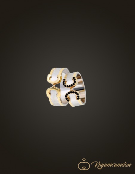 925 Ayar El İşi Altın Kaplama Gümüş Alyans Model 43