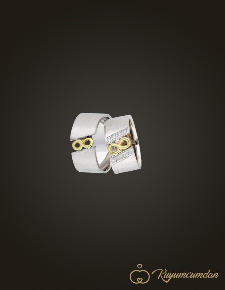 925 Ayar El İşi Altın Kaplama Gümüş Alyans Model 45