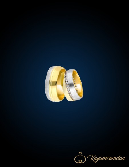 925 Ayar El İşi Altın Kaplama Gümüş Alyans Model 47