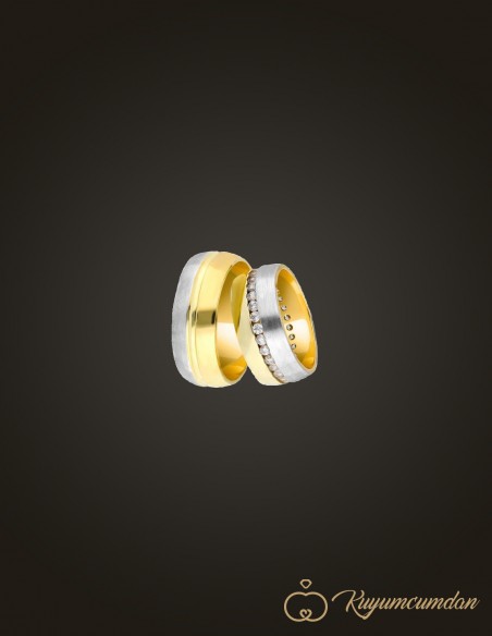 925 Ayar El İşi Altın Kaplama Gümüş Alyans Model 47