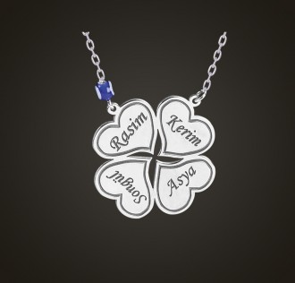 Nazar Boncuklu Dört Yaprak Yonca İsimli Kolye 2