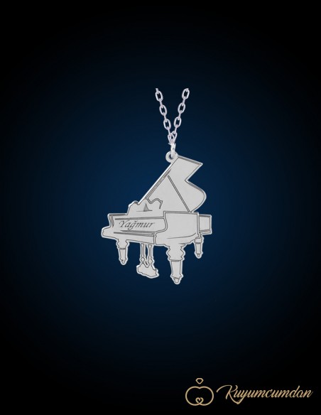 Piyano Motifli İsimli Kolye