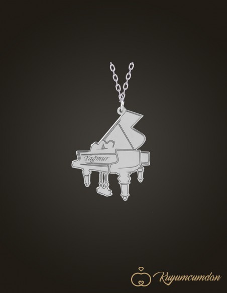 Piyano Motifli İsimli Kolye