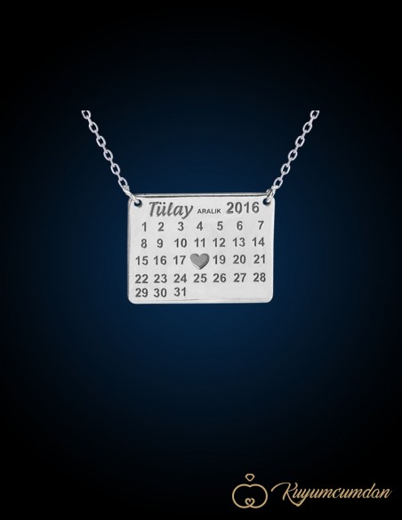 Takvim Motifli Tarih Kolye İsimli