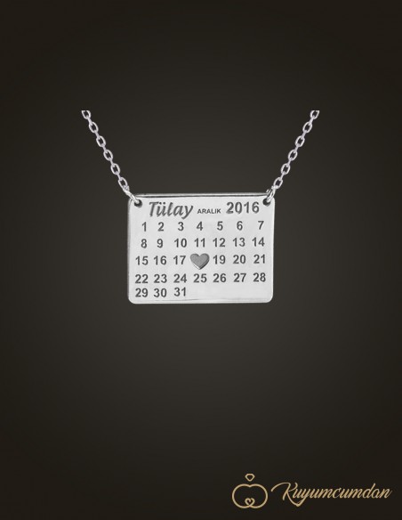 Takvim Motifli Tarih Kolye İsimli