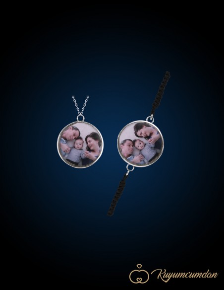 Resimli Kolye Ve Bileklik Seti