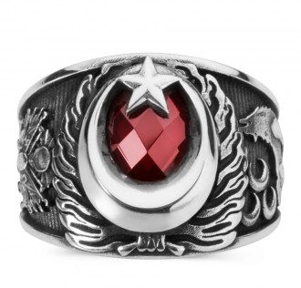 3 Hilal Bozkurt Tasarım Erkek Gümüş Yüzük