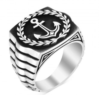 925 Ayar Gümüş Çapalı Denizci Yüzüğü