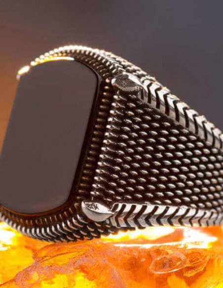 925 Ayar Gümüş Siyah Oniks Taşlı Erkek Yüzük