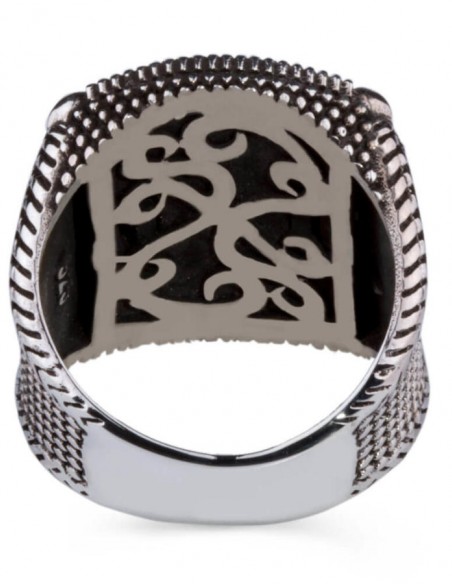 925 Ayar Gümüş Siyah Oniks Taşlı Erkek Yüzük