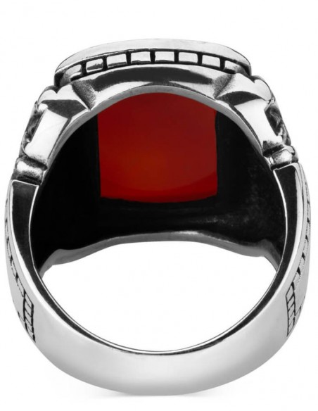 Akik Taşlı 925 Ayar Gümüş Yüzük