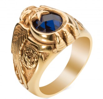 Altın Kaplama Tek Kartal Başlı Selçuklu Kartallı Polis Yüzüğü 2