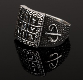 Arapça Vav Harfi Ebced Hesabı ve Nal-i Şerif Desenli Gümüş Yüzük