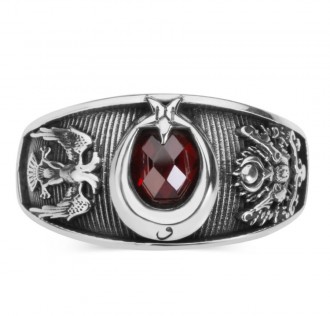 Ay Yıldız Osmanlı Armalı Çift Başlı Kartallı Yüzük