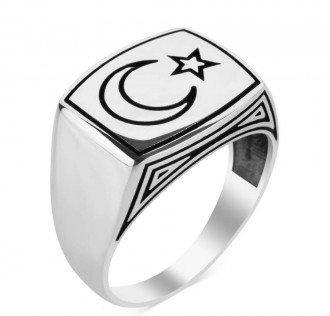 Ay Yıldız Sade Gümüş Yüzük
