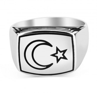 Ay Yıldız Sade Gümüş Yüzük 2