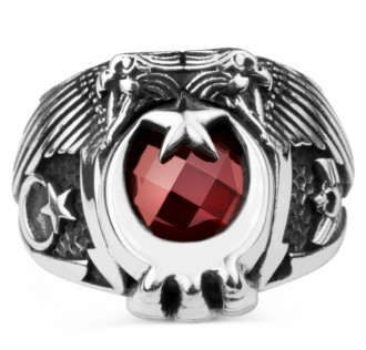 Ay Yıldızlı Çift Kartal Başlı Uzman Çavuş Yüzüğü