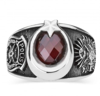 Ay Yıldızlı Osmanlı Armalı Polis Özel Harekat Yüzüğü