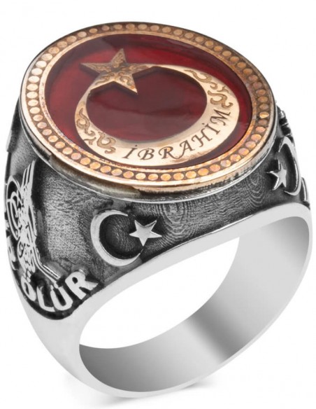 Bir Ölür Bin Diriliriz Yazılı Kişiye Özel Gümüş Yüzük