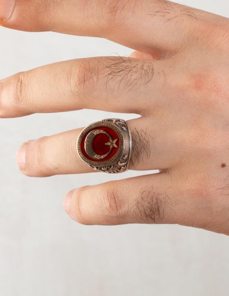 Bir Ölür Bin Diriliriz Yazılı Kişiye Özel Gümüş Yüzük