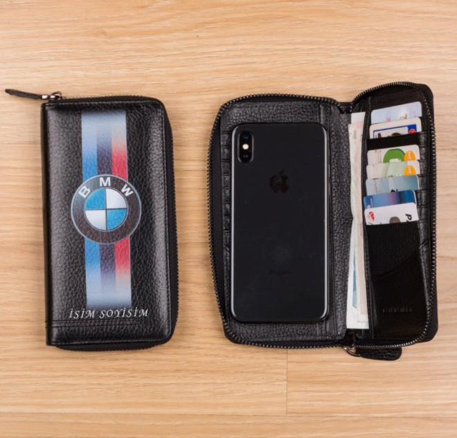 BMW Baskılı Erkek Deri Cüzdan