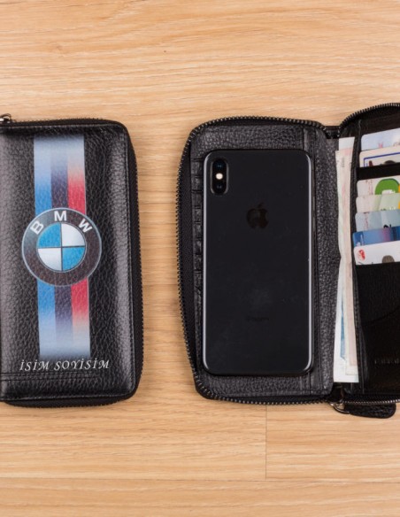BMW Baskılı Erkek Deri Cüzdan