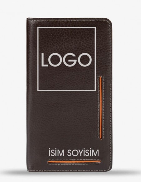 Büyük Boy Deri Erkek El Cüzdanı Kahverengi