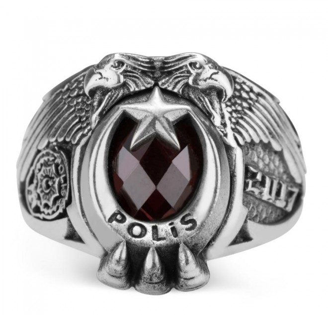 Çift Kartal Başlı 2017 Polis Yüzüğü