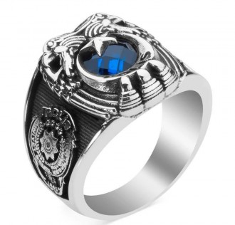 Çift Kartal Başlı Tuğralı Polis Yüzüğü 2