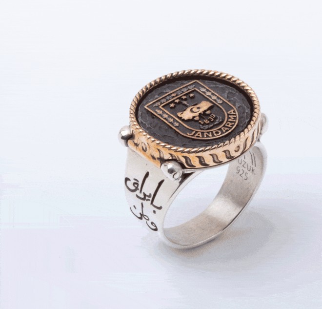 Çift Taraflı Jandarma Yüzüğü (Jandarma Şuası - Jandarma Arması)