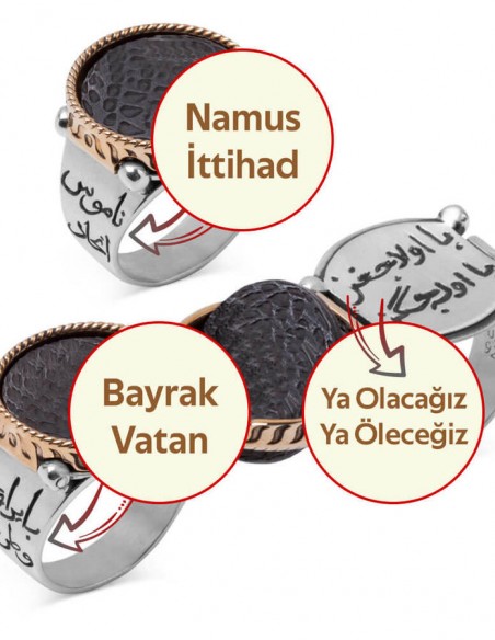 Çift Taraflı Jandarma Yüzüğü (Jandarma Şuası - Jandarma Arması)