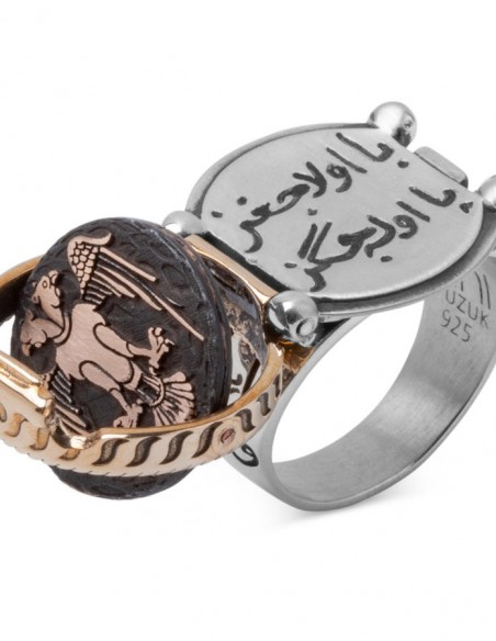 Çift Taraflı Polis Yüzüğü (Polis Arması - Çift Başlı Kartal)