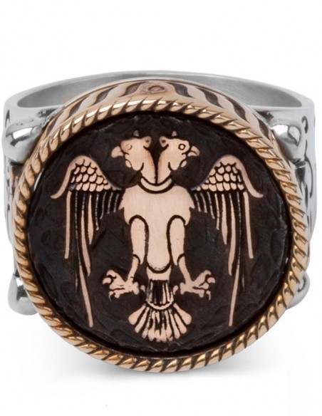 Çift Taraflı Polis Yüzüğü (Polis Arması - Çift Başlı Kartal)