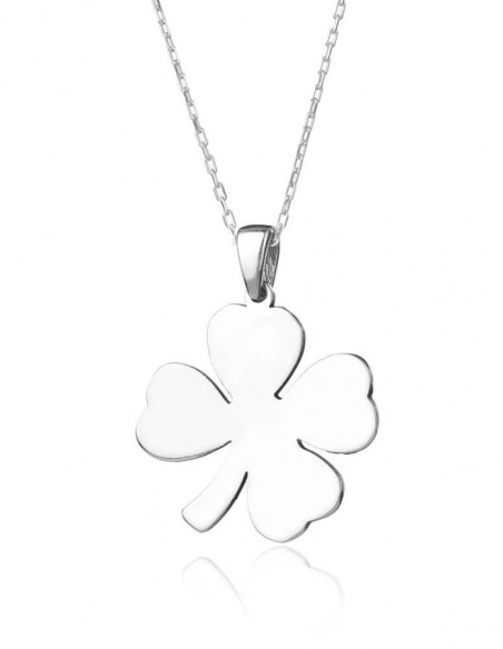 Dört Yapraklı Yonca Bayan Gümüş Kolye
