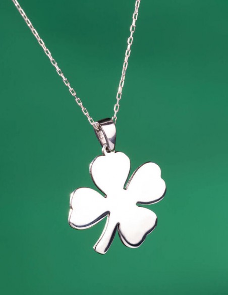 Dört Yapraklı Yonca Bayan Gümüş Kolye