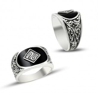 Erzurum El İşçiliği Gümüş Erkek Yüzüğü