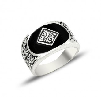 Erzurum El İşçiliği Gümüş Erkek Yüzüğü 2