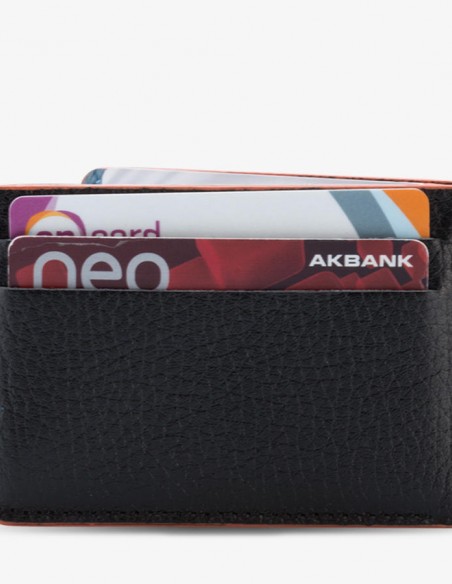 Garbalia İsme Özel RFID Güvenli Yatay Kartlık Siyah-Mavi Renk