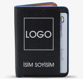 Garbalia Kişiye Özel Güvenli Kartlık Cüzdan Siyah-Taba Renk