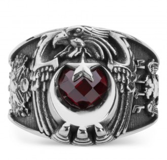 Göktürkçe Türk Motifli Jandarma Yüzüğü