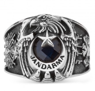 Göktürkçe Türk Motifli Jandarma Yüzüğü 2
