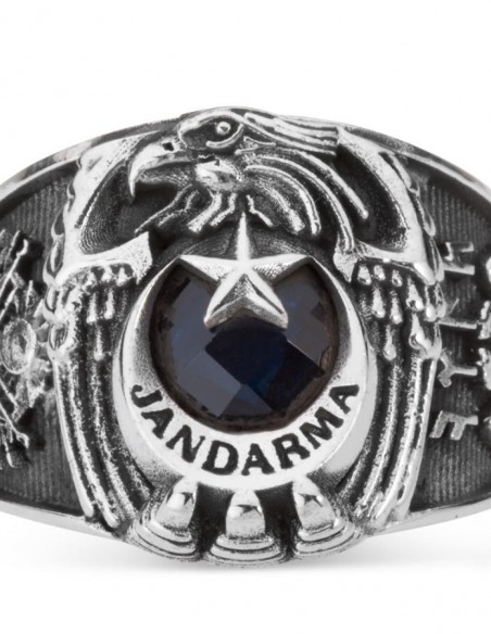 Göktürkçe Türk Motifli Jandarma Yüzüğü