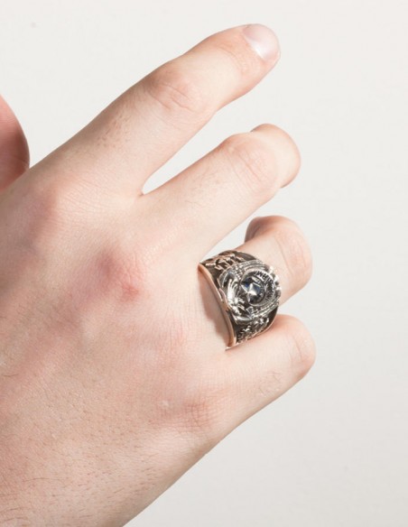 Göktürkçe Türk Motifli Jandarma Yüzüğü